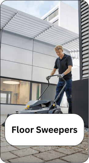 A Class 20 industrial pressure washer used by a man.